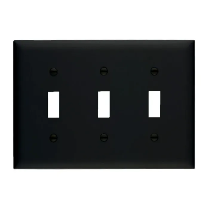 Pass & Seymour Cover 3 Gang Switch (Black)