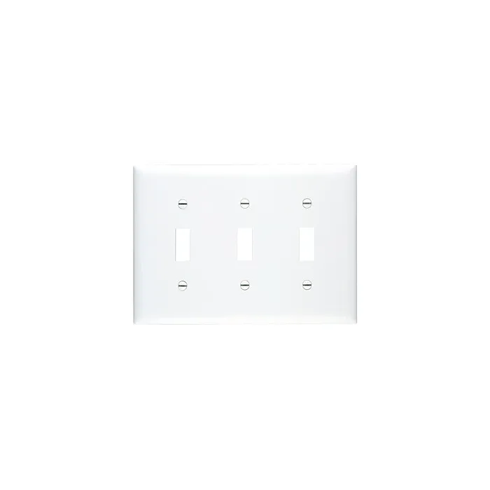 Pass & Seymour TradeMaster 3-Gang Nylon 3-Toggle Wall Plate (White)