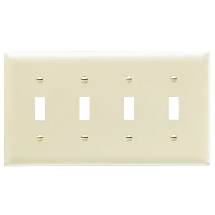 Pass & Seymour TradeMaster 4-Gang Nylon 4-Toggle Opening Wall Plate (Ivory)