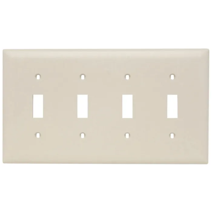 Pass & Seymour TradeMaster 4-Gang Nylon 4-Toggle Opening Wall Plate (Light Almond)