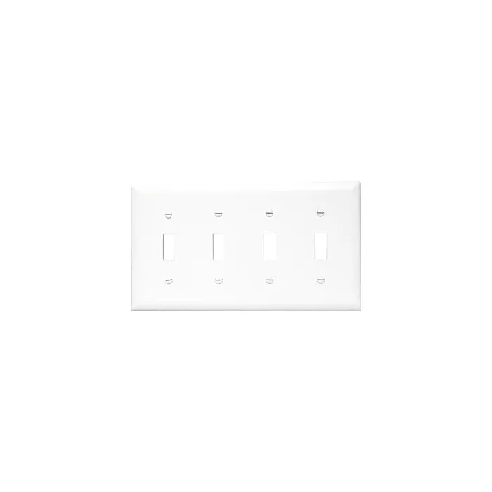Pass & Seymour TradeMaster 4-Gang Nylon 4-Toggle Opening Wall Plate (White)
