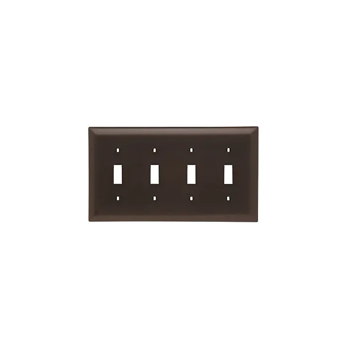 Pass & Seymour TradeMaster 4-Gang Nylon 4-Toggle Opening Wall Plate (Brown)