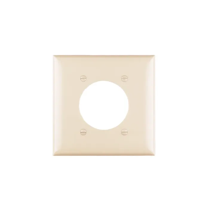 Pass & Seymour TradeMaster® 2-Gang Nylon Wall Plate, 2.1563-in Power Outlet Receptacle Opening, 4 Mtg Holes, Ivory