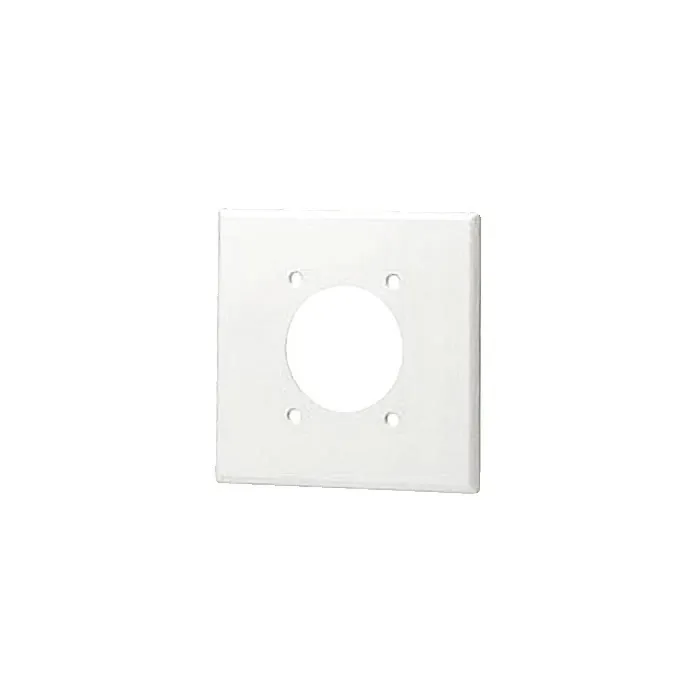 Pass & Seymour TradeMaster® 2-Gang Nylon Wall Plate, 2.1563in Power Outlet Receptacle Opening, 4 Mtg Holes, White