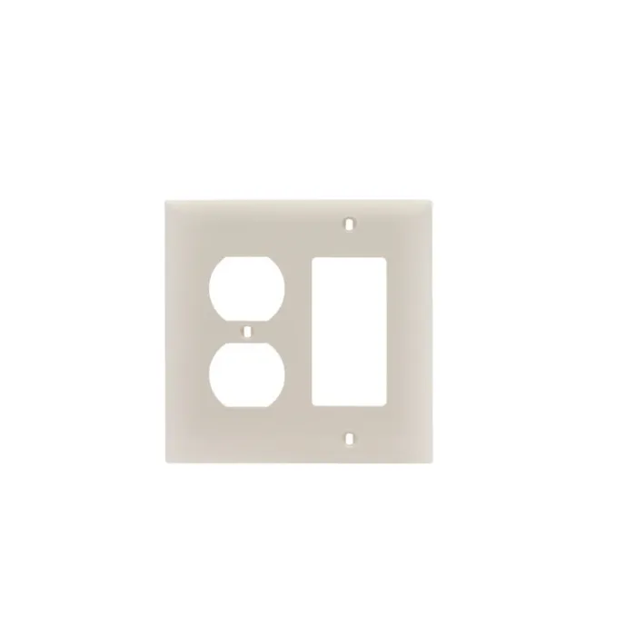 Pass & Seymour TradeMaster 2-Gang Nylon Decorator/Duplex Opening Wall Plate (Light Almond)
