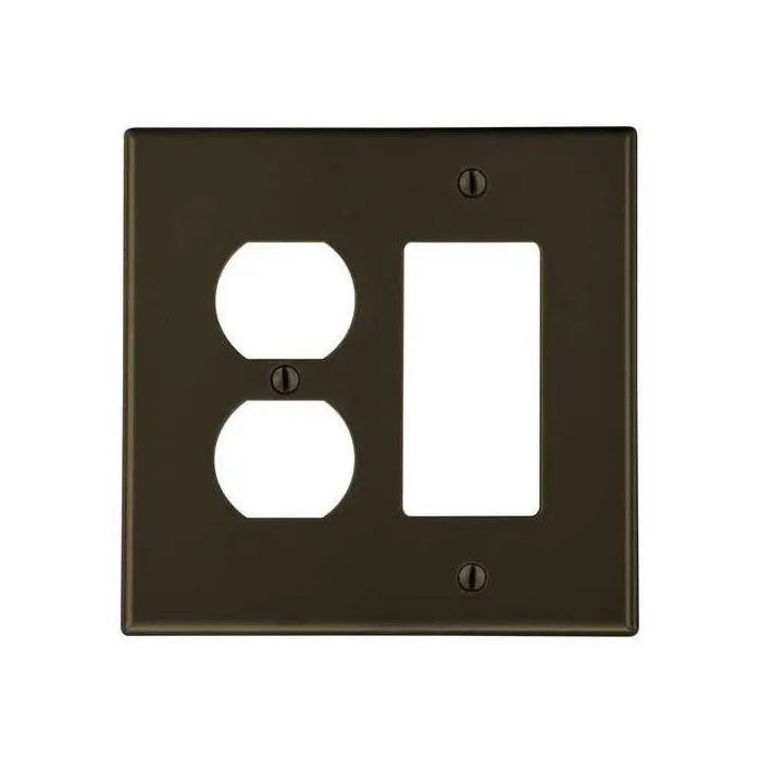 Pass & Seymour TradeMaster 2-Gang Nylon Decorator/Duplex Opening Wall Plate (Brown)