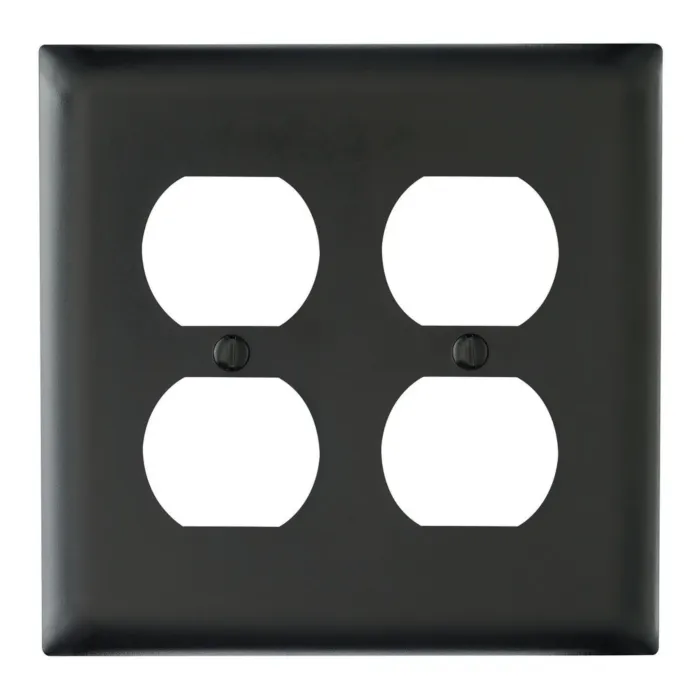 Pass & Seymour TradeMaster 2-Gang Nylon 2 Duplex Opening Wall Plate (Black)