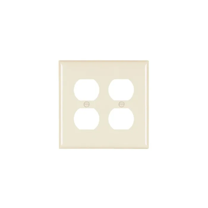 Pass & Seymour TradeMaster 2-Gang Nylon 2-Duplex Opening Wall Plate (Light Almond)