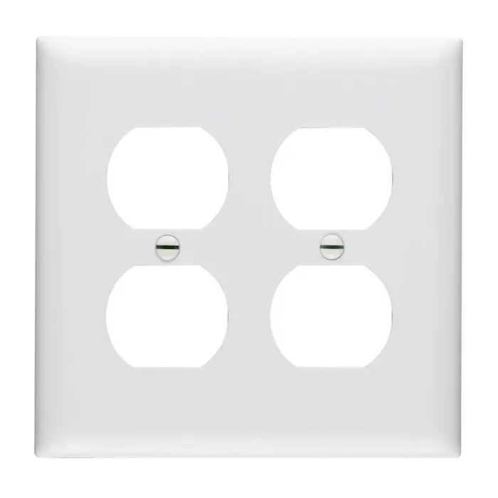 Pass & Seymour TradeMaster 2-Gang Nylon 2-Duplex Wall Plate (White)