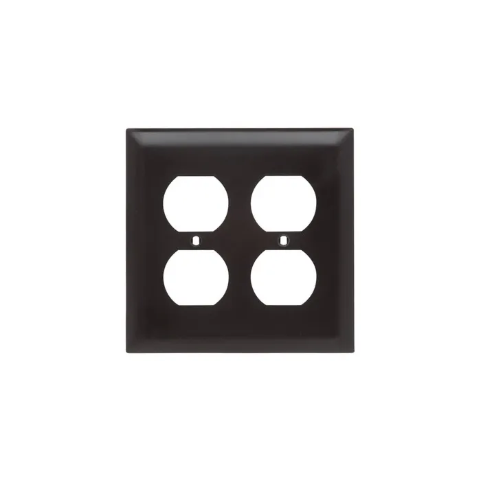 Pass & Seymour TradeMaster 1-Gang Nylon 2-Duplex Opening Wall Plate (Brown)