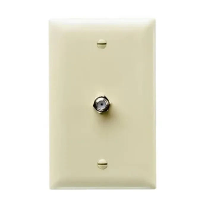 Pass & Seymour Thermoplastic Ivory Mar-Resistant Coax Wall Plate