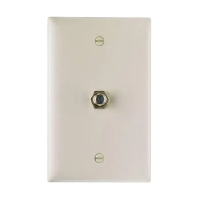 Pass & Seymour Steel Light Almond Nickel-Plated Mar-Resistant Coax Wall Plate