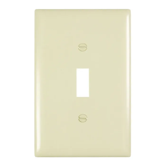 Pass & Seymour TradeMaster Jumbo 1-Gang Nylon Toggle Opening Wall Plate (Ivory)