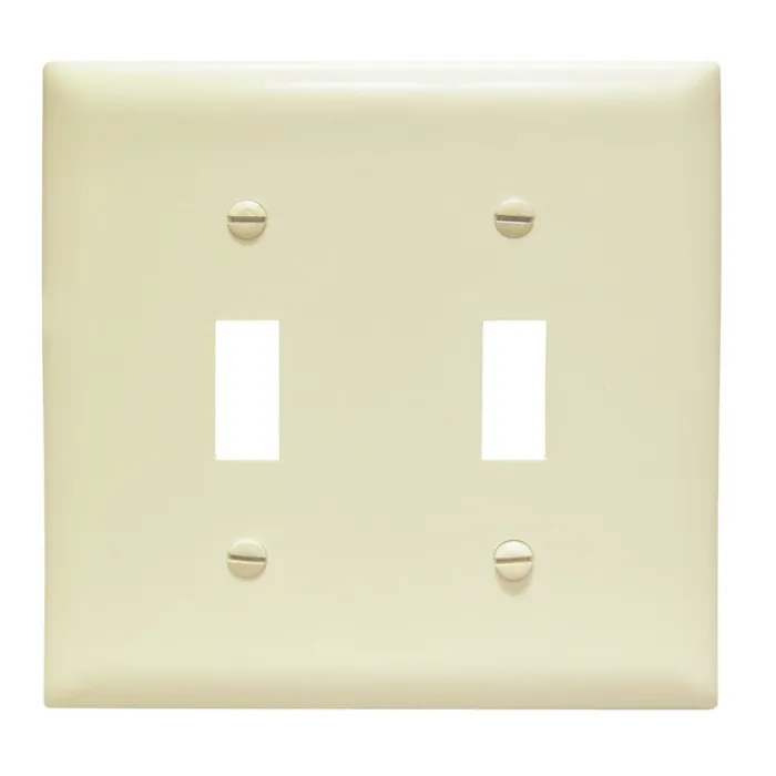 Pass & Seymour TradeMaster Jumbo 2-Gang Nylon 2-Toggle Wall Plate (Ivory)
