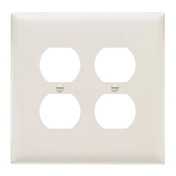 Pass & Seymour TradeMaster Jumbo 2-Gang Nylon 2-Duplex Wall Plate (Light Almond)