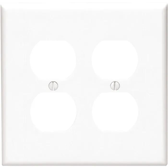 Pass & Seymour TradeMaster Jumbo 2-Gang Nylon 2-Duplex Wall Plate (White)