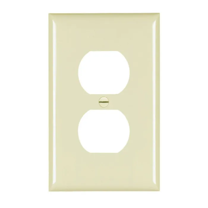 Pass & Seymour TradeMaster Jumbo 1-Gang Nylon Duplex Opening Wall Plate (Ivory)