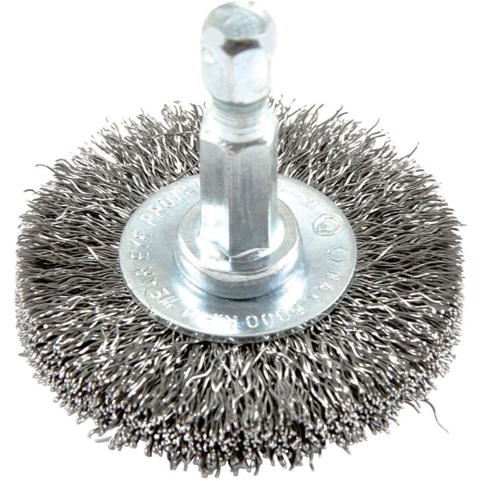 Forney 1-1/2 In. Hex Crimped, Fine Drill-Mounted Wire Wheel
