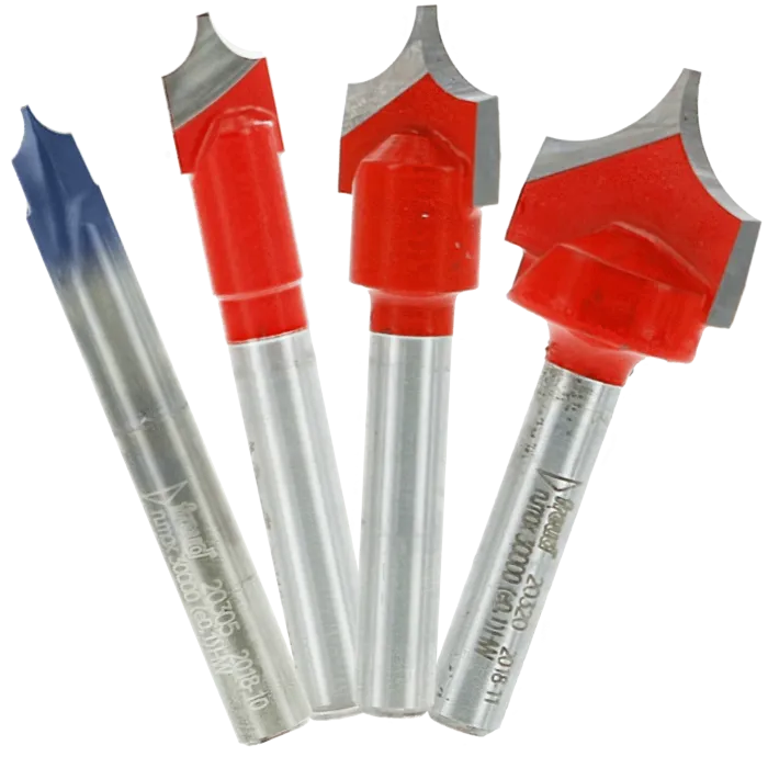 Freud Tools 4 Piece CNC Radius V Groove Bit Set