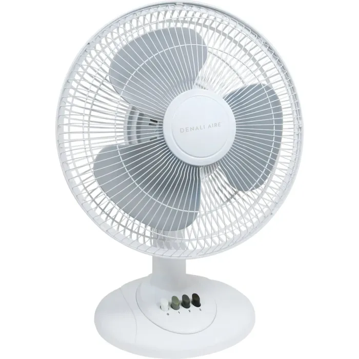 Denali Aire 3-Speed Oscillating Table Fan (White) 12 in.