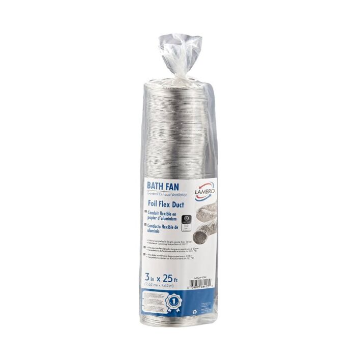 Lambro Aluminum Foil Flex Duct - 3 in. x 25 ft