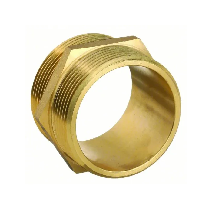 Fire Hose Straight Adapter 2-1/2 in NST x NST, Brass