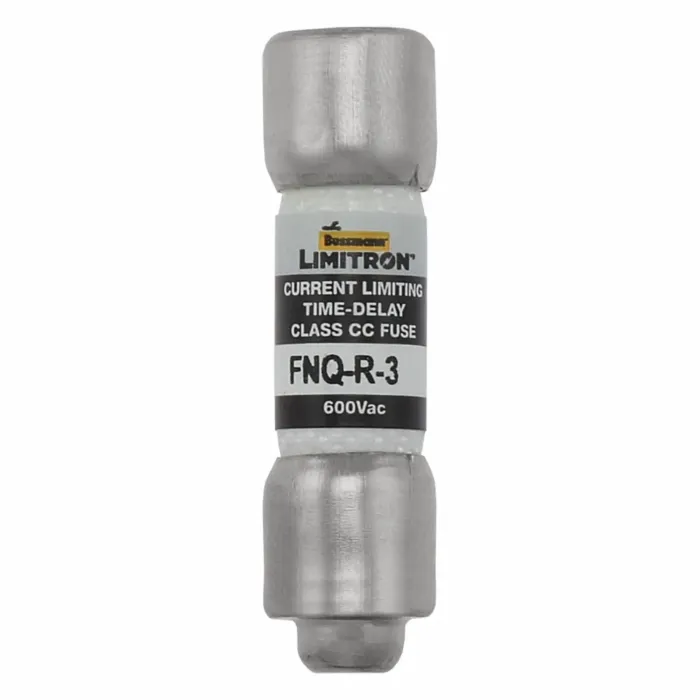 Bussmann Eaton Bussmann series FNQ-R fuse, 3 A, Class CC, Non-indicating, Ferrule end x ferrule end, 12 sec at 200%, 200 kAIC, Melamine tube, Standard, 600 V