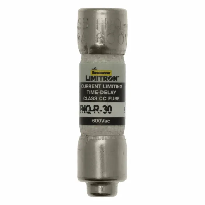 Bussmann Eaton Bussmann series FNQ-R fuse, 30 A, Class CC, Non-indicating, Ferrule end x ferrule end, 12 sec at 200%, 200 kAIC, Melamine tube, Standard, 600 V