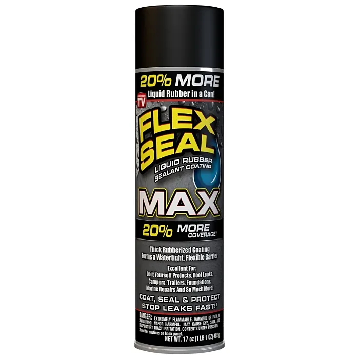 Flex Seal FSMAXBLK24 Rubberized Spray Coating, Black, 17 oz, Can
