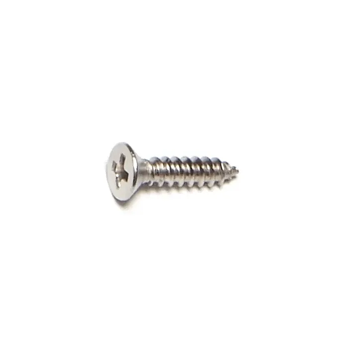 #4 x 1/2" Phillips Flat Head, Sheet Metal Screw, Stainless Steel 