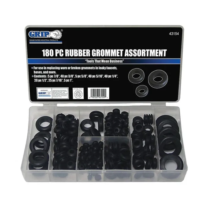 GRIP 180-Piece Rubber Grommet Assortment