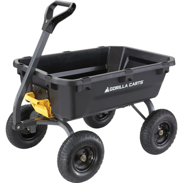 Gorilla Carts Heavy Duty Poly Yard Dump Cart - 7 Cu. Ft.