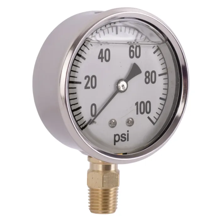 Valley Industries 2-1/2 in 0 - 100 psi 1/4 in MNPT Single Scale Pressure Gauge