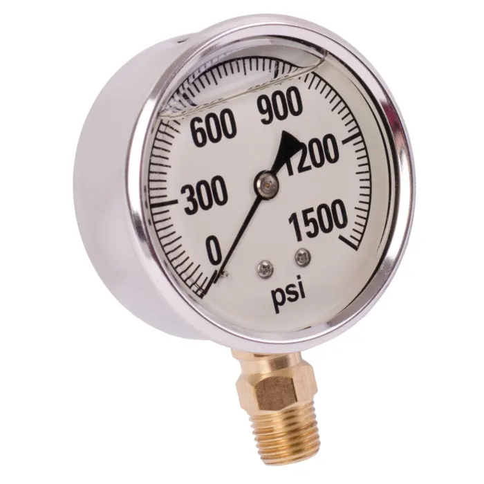 Valley Industries 2-1/2 in 0 - 1500 psi 1/4 in MNPT Single Scale Pressure Gauge