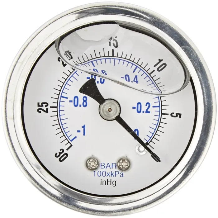 Valley Industries 2-1/2 in 0 - 30 in Vac 1/4 in MNPT Single Scale Vacuum Gauge