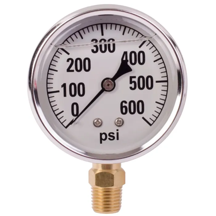 Valley Industries 2-1/2 in 0 - 600 psi 1/4 in MNPT Single Scale Pressure Gauge
