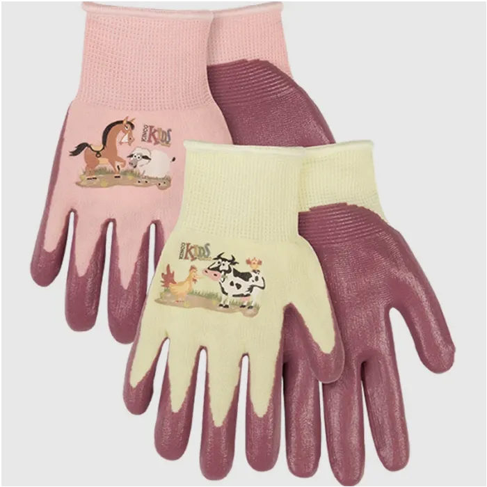 Kinco Kids' Knit Nitrile-Coated Gloves (Pink) S