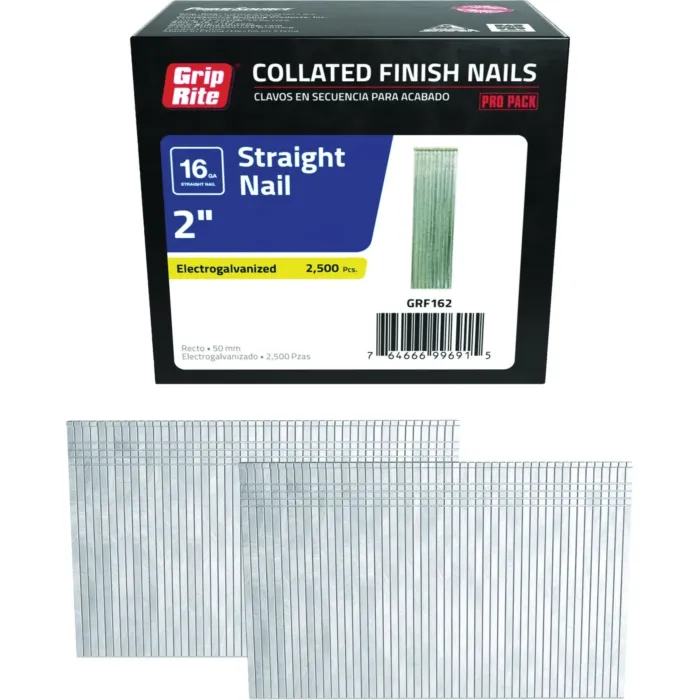 Grip-Rite 2 In. 16 ga Electrogalvanized Straight Collated Finishing Nail (2500-Count)