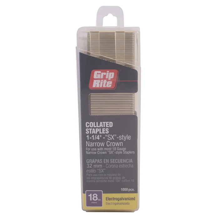 Grip-Rite 7/32 in 1-1/4 in 18 ga Narrow Crown Staple