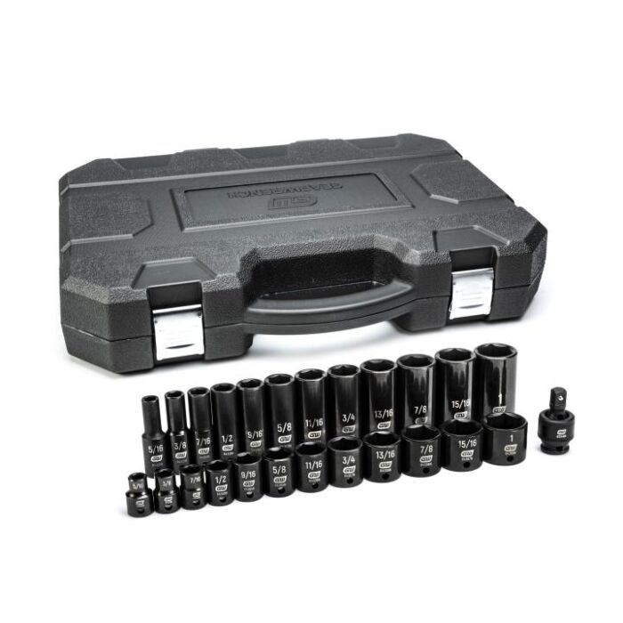 GearWrench 25 Pc. 3/8" Drive 6 Point SAE Standard/Deep Impact Socket Set