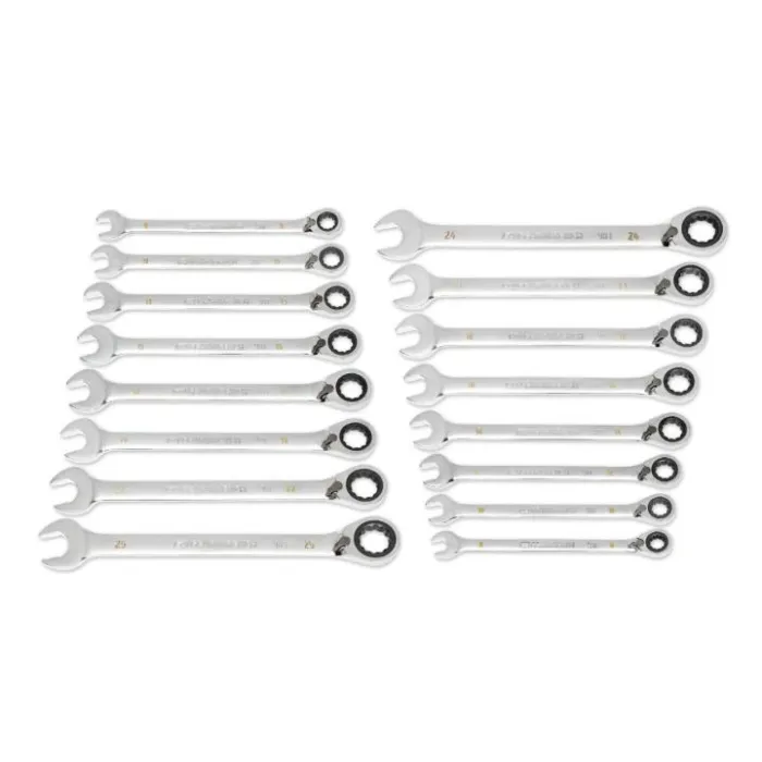 GearWrench 90-Teeth 12 Point Metric Reversible Ratcheting Wrench Set (16pc)
