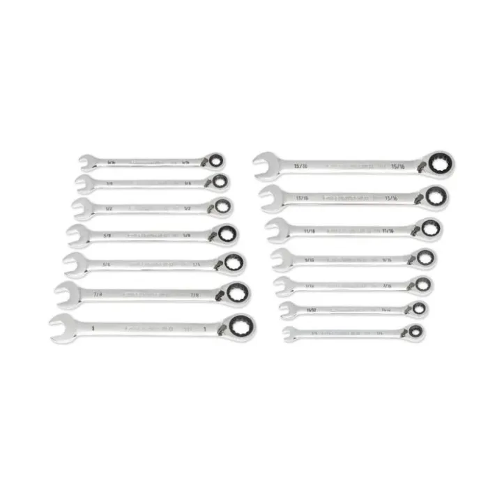 GearWrench 90-Tooth 12 Point SAE Reversible Ratcheting Wrench Set (14pc)