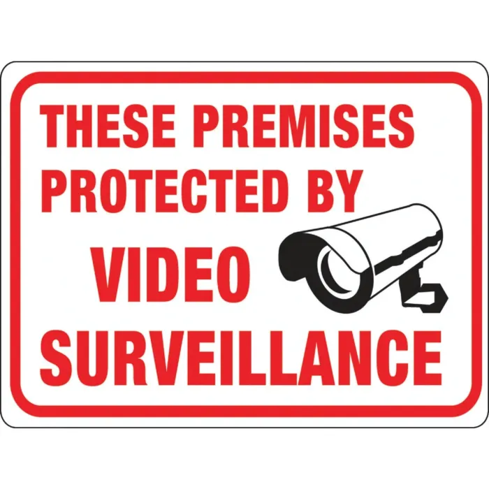 HY-KO Hy-Ko 9 x 12 Plastic Sign, These Premises Protected By Video Surveillance