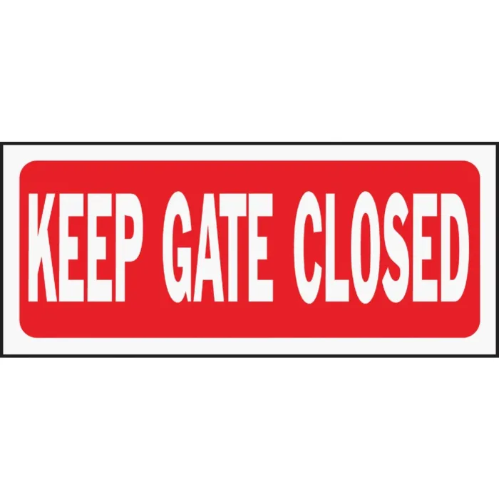HY-KO Hy-Ko Plastic Sign, Keep Gate Closed
