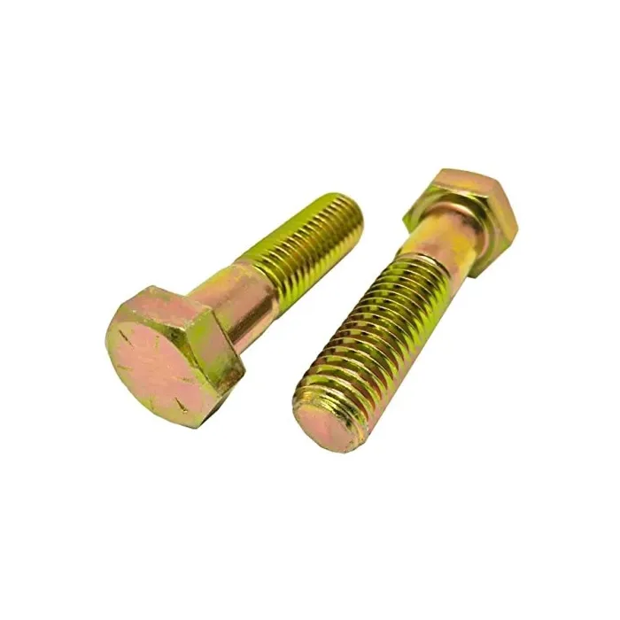 Hex Cap Screw, Grade 8, Fine Thread, 1/2-20, 6" Length, Zinc-Yellow Bake, Imported