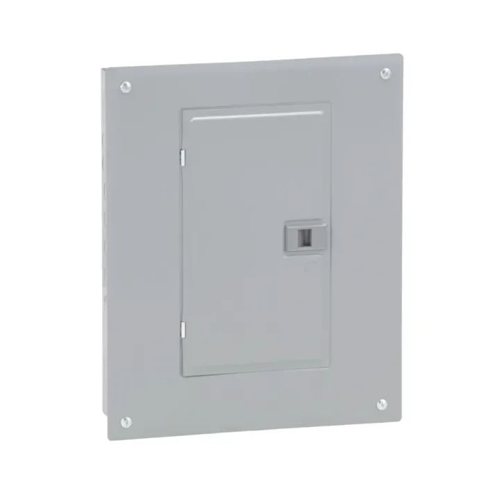 Square D Load center, Homeline, 1 phase, 12 spaces, 24 circuits, 100A convertible main breaker, PoN, NEMA1, combo cover