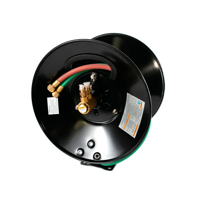 Weldcote Twin Welding Hose Reel- W/50' Of 1/4" Grade T Twin Hose Retractable