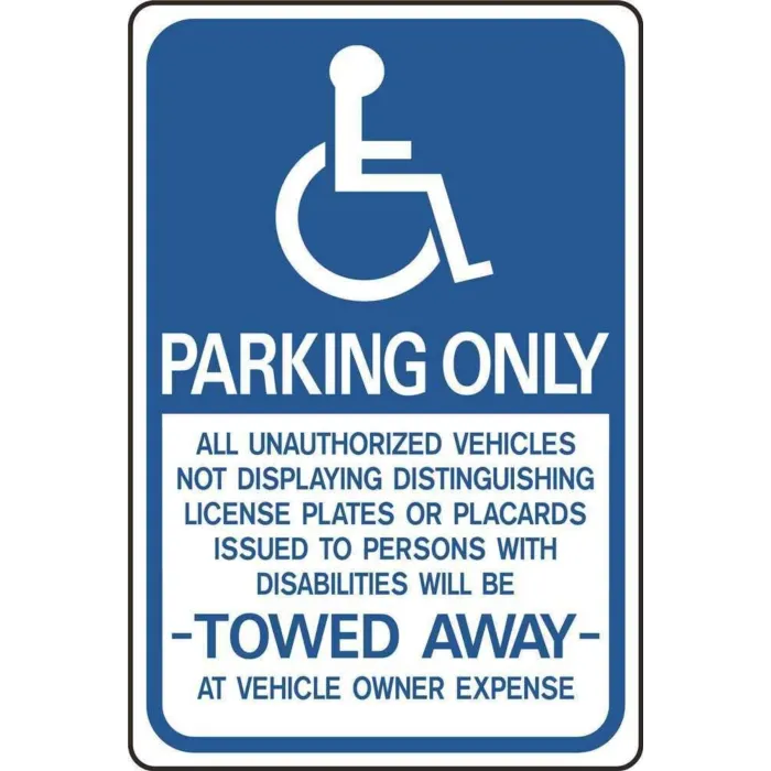 HY-KO Aluminum Pole 18 in Handicapped Parking Only Sign