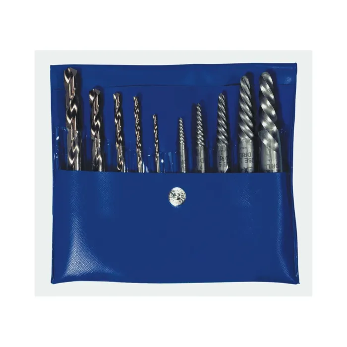 Irwin IRWIN 10 Piece Set Spiral Flute Screw Extractors With Jobber Length Cobalt Alloy Steel Drill Bits