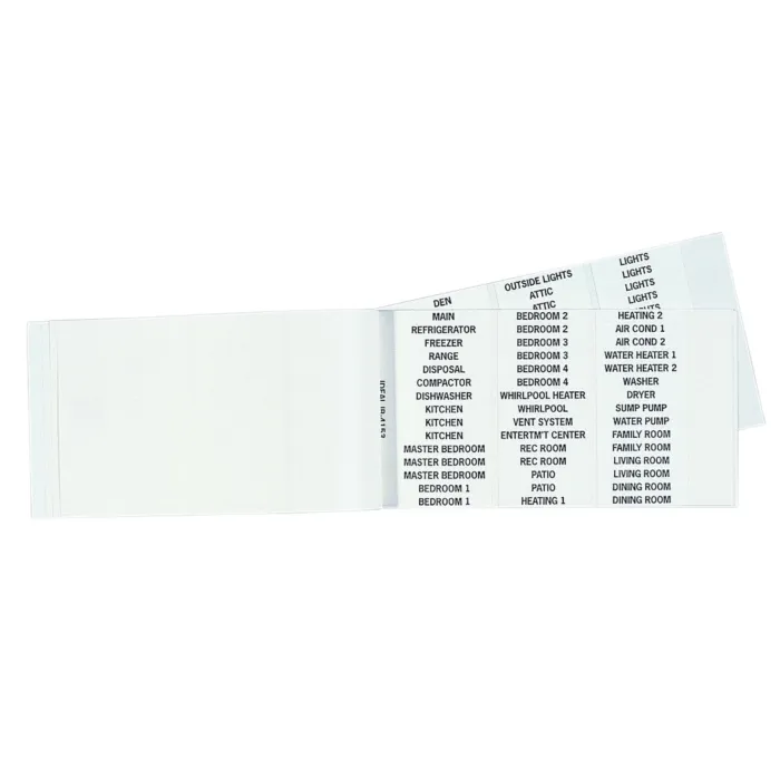 Ideal Industries Wire Marker Booklet, Assorted Load Center Legends